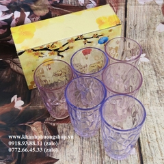 ly thuỷ tinh uống nước nhiều màu - ly thuỷ tinh màu