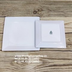 dĩa sứ vuông lòng sâu Minh Long - dĩa vuông sứ Minh Long