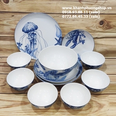 bộ chén tô dĩa Đại Dương sứ Minh Long - bộ tô chén dĩa sứ minh long Đại Dương