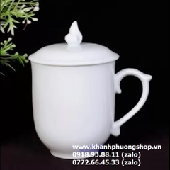 ly sứ có nắp Minh Long 0.3L - ca trà có nắp đậy sứ Minh Long
