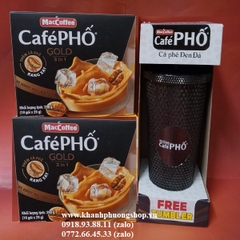 combo 2 hộp cà phê và trà sữa trân châu tặng kèm ly giữ nhiệt 2 lớp