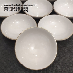chén chấm viền vàng sứ Minh Long - chén chấm viền vàng sứ minh long