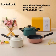 bộ nồi chảo Decore lock&lock xài bếp từ - bộ nồi chảo Decore Lock&Lock 3 món