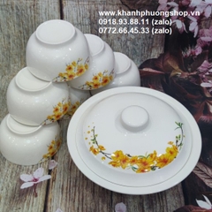 chén sứ trắng hình hoa mai - chén sứ trắng