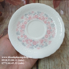bộ tách sứ uống trà sứ xương hoa nhí màu hồng phấn - bộ tách sứ uống trà kèm dĩa lót
