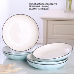 dĩa sứ xanh biển - dĩa sứ đẹp - dĩa sứ