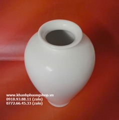Bình hoa sứ Minh Long cao 25cm - bình hoa sứ trắng minh long 25cm