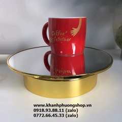 đế xoay trưng bày sản phẩm màu vàng gold 20cm tải nặng 3kg - đế xoay trưng bày