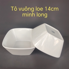 Combo 3 tô vuông loe 14cm gốm sứ Minh Long