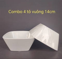 Combo 3 tô vuông loe 14cm gốm sứ Minh Long