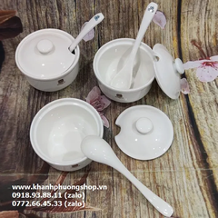 Hũ đựng gia vị nắp lỗ gốm sứ Minh Long - hũ đựng gia vị, đồ nêm, sa tế