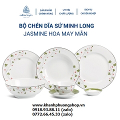 bộ bàn ăn cao cấp Hoa May Mắn sứ Minh Long 12 món - bộ bàn ăn cao cấp sứ minh long hoa may mắn