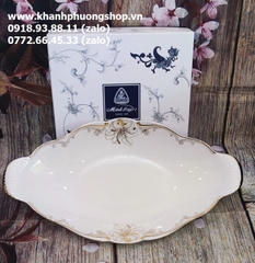 dĩa đựng trái cây đài cát hoa vàng sứ Minh Long - dĩa trái cây sứ Minh Long