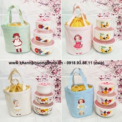 bộ 3 thố sứ có nắp - thố sứ có nắp