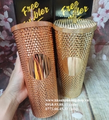 ly kim cương mà gold 800ml - ly kim cương màu vàng gold (không logo quà tặng)