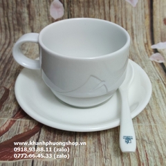 tách uống trà, cafe capuchino, latte sứ Minh Long - tách uống trà, cafe capuchino, latte sứ trắng Minh Long