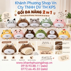 Bộ mền gối 2 trong 1 mẫu 12 con giáp cực xinh