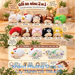 Bộ mền gối 2 trong 1 mẫu hoạt hình - bộ gối chăn đa năng 2in1 văn phòng
