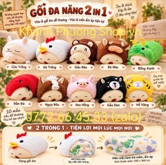 Bộ mền gối 2 trong 1 mẫu hoạt hình - bộ gối chăn đa năng 2in1 văn phòng