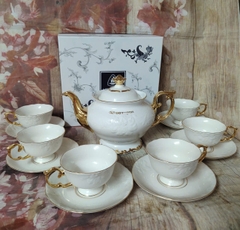 Bộ ấm trà Đài Cát 1.3L gốm sứ Minh Long (in logo quà tặng trên bình)