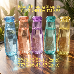 Bình nước thủy tinh nhiều màu 500ml - bình nước thủy tinh 500ml