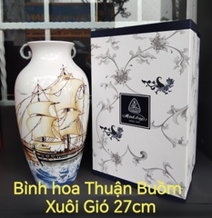 Bình hoa sứ Minh Long Thuận Buồm xuôi gió 27cm