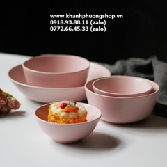 bộ tô dĩa sứ màu hồng phấn - bộ tô dĩa màu hồng phấn