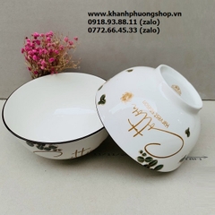 bộ chén tô dĩa sứ Cotton cao cấp, sang trọng - bộ bàn tô chén dĩa sứ đẹp