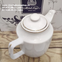 bộ ấm trà Minh Long chỉ vàng - bộ ấm trà sứ Minh Long viền chỉ vàng