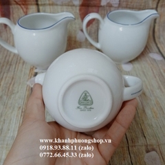 gàu rót sốt sứ Minh Long viền xanh dương dung tích 220ml - rót sốt sứ minh long viền xanh