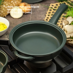 chảo sứ Minh Long có nắp đậy - chảo sứ minh long 27cm có nắp