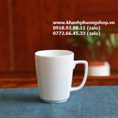 ly quai vuông sứ Minh Long - ly sứ trắng minh long