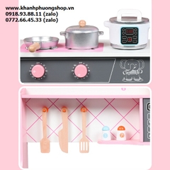 bộ đồ chơi nhà bếp bằng gỗ cho bé - bộ đồ chơi kệ bếp gỗ cho bé