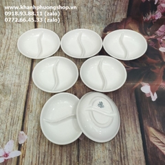 Chén đựng nước chấm 2 ngăn sứ Minh Long