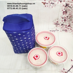 bộ 3 thố sứ có nắp - thố sứ có nắp
