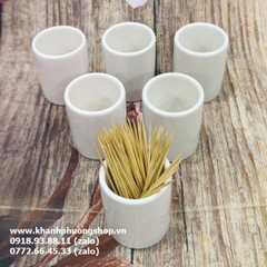 hũ đựng tăm sứ Minh Long - hủ tăm sứ Minh Long