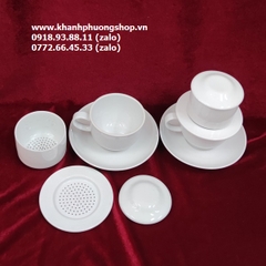 bộ phin pha cà phê sứ Minh Long - phin pha cà phê sứ trắng