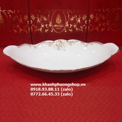 dĩa đựng trái cây đài cát hoa vàng sứ Minh Long - dĩa trái cây sứ Minh Long