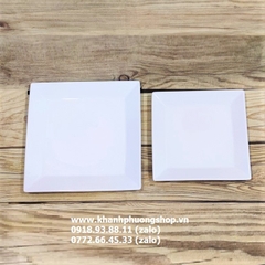 dĩa sứ vuông lòng sâu Minh Long - dĩa vuông sứ Minh Long