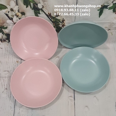 dĩa sứ tráng men cao cấp màu pastel - dĩa sứ tráng men cao cấp