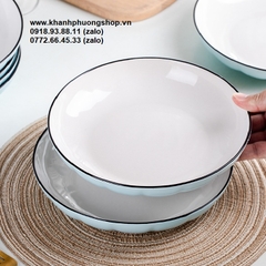 dĩa sứ xanh biển - dĩa sứ đẹp - dĩa sứ