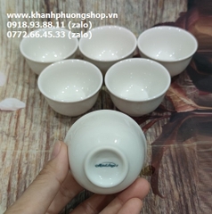 chung nhỏ vân hoa sen để nước cúng bàn thờ sứ Minh Long - chung nhỏ sứ nhỏ minh long