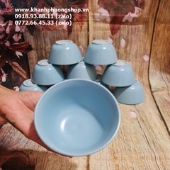 bộ 10 chén cơm sứ màu xanh ngọc - chén sứ màu xanh ngọc