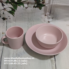 ly sứ tráng men cao cấp màu hồng phấn - ly sứ uống nước màu hồng