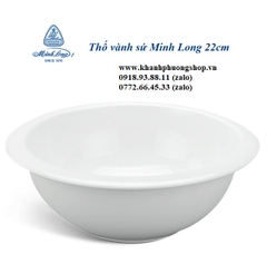 thố súp lớn 22cm sứ Minh Long - thố vành 22cm sứ Minh Long