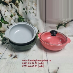 nồi sứ Minh Long nắp kính - nồi sứ minh long nắp thủy tinh