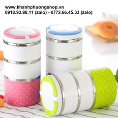 hộp cơm giữ nhiệt 3 tầng - hộp cơm 3 tầng