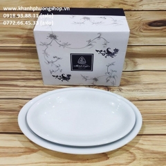 dĩa hột xoài sứ Minh Long - dĩa hột xoài sứ trắng Minh Long
