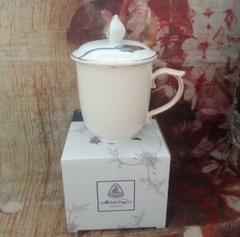 Ca trà Mẫu Đơn nắp Sen Vàng 0.3L gốm sứ Minh Long