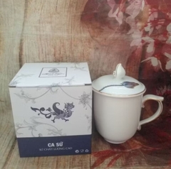 Ca trà Mẫu Đơn nắp Sen Vàng 0.3L gốm sứ Minh Long